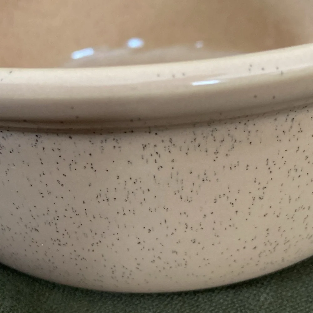 Bauer Pottery Monterey Moderne Speckled Vintage Lidded Crock Casserole Dish Cove